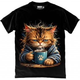 Morning Coffee Cat T-Shirt