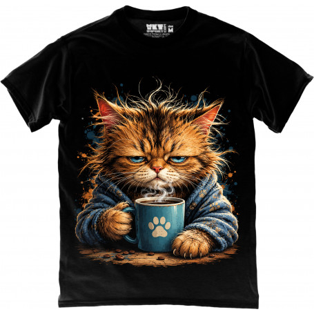 Morning Coffee Cat T-Shirt