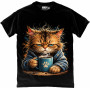 Morning Coffee Cat T-Shirt