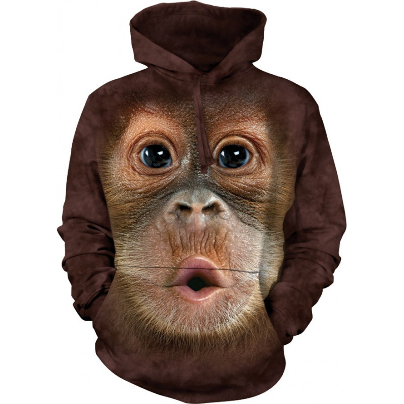 The Mountain Big Face Baby Orangutan Hoodie - clothingmonster.com