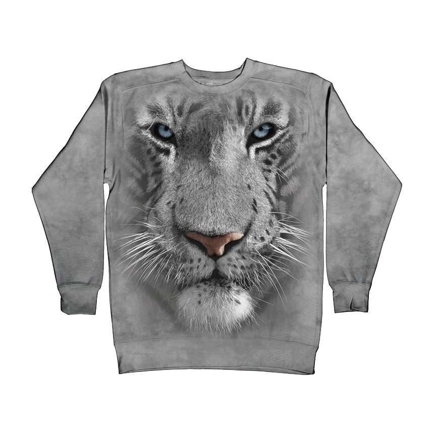 the mountain white tiger crew neck sweatshirt clothingmonster the mountain white tiger crew neck sweatshirt clothingmonster