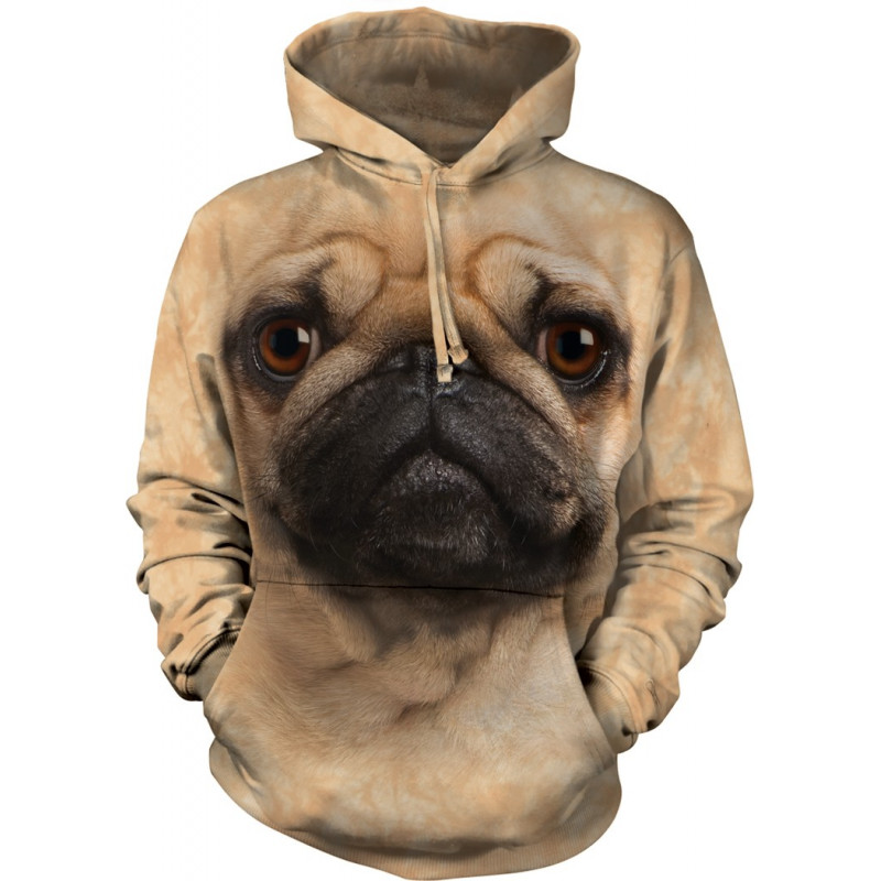 Pug Face Hoodie - clothingmonster.com