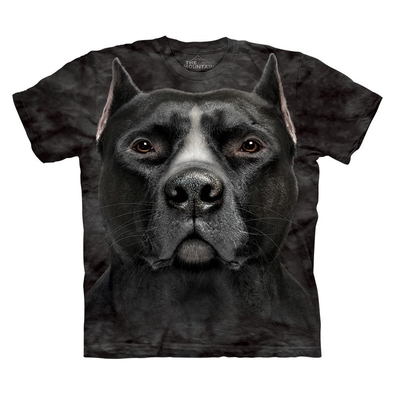 Black Pitbull Head T-Shirt The Mountain - clothingmonster.com