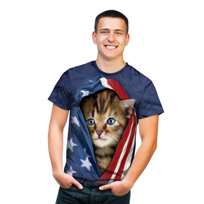 3D Patriotic Kitten T-Shirt - clothingmonster.com