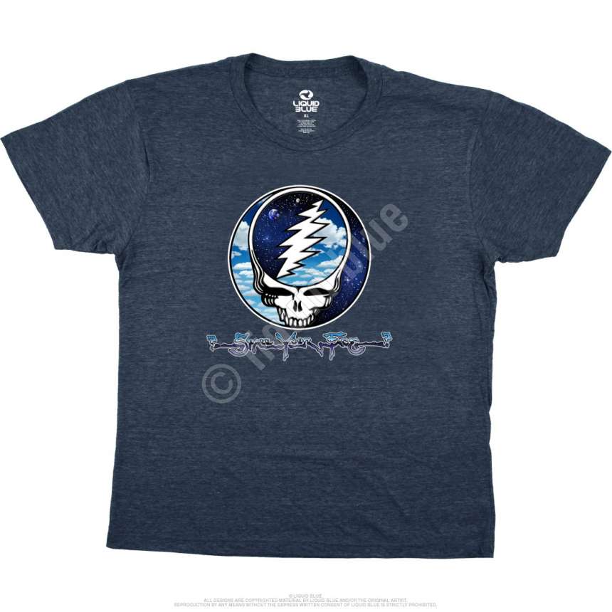 grateful dead t shirt liquid blue